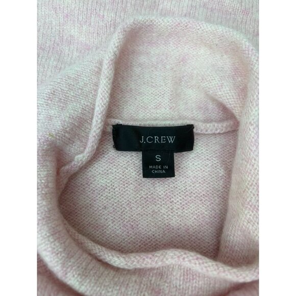 J. Crew women's small baby pink turtle neck wool cashmere long sleeve sweater - Picture 7 of 8